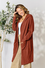 Hooded Sweater Cardigan with Pockets