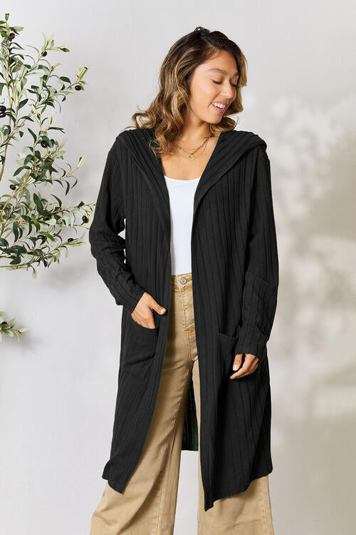 Hooded Sweater Cardigan with Pockets