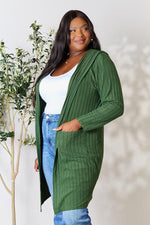 Hooded Sweater Cardigan with Pockets
