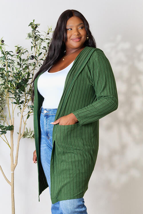 Hooded Sweater Cardigan with Pockets