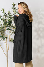 Hooded Sweater Cardigan with Pockets