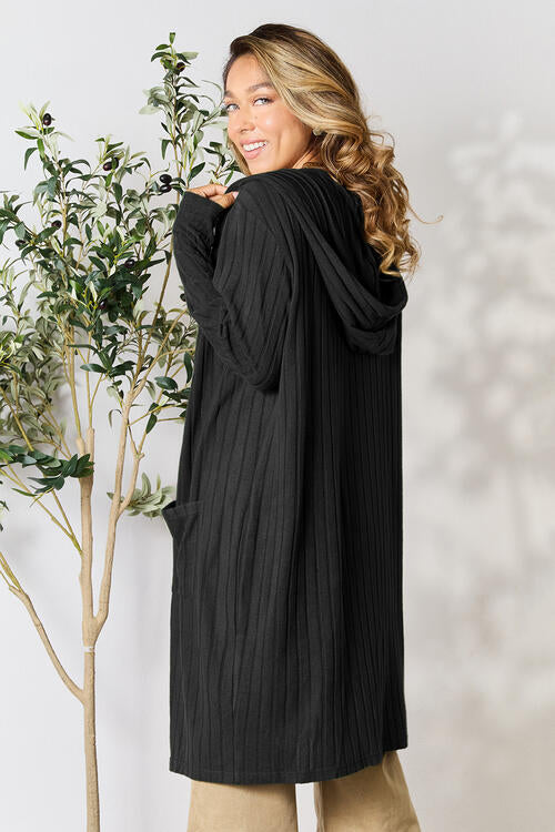 Hooded Sweater Cardigan with Pockets