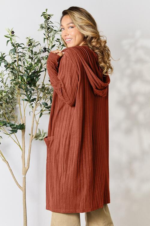 Hooded Sweater Cardigan with Pockets