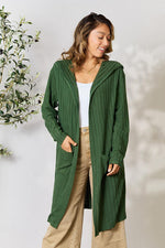 Hooded Sweater Cardigan with Pockets