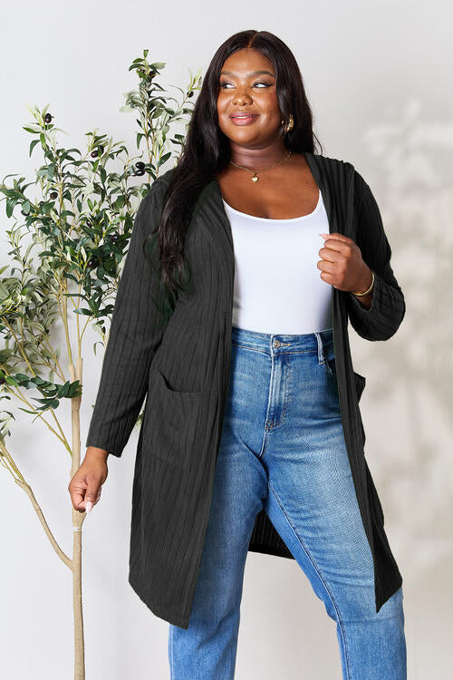 Hooded Sweater Cardigan with Pockets