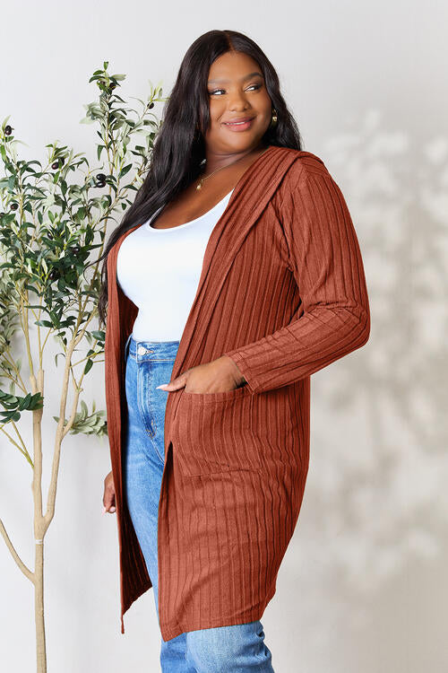 Hooded Sweater Cardigan with Pockets