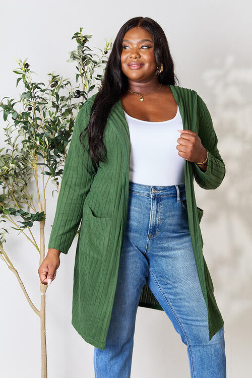 Hooded Sweater Cardigan with Pockets