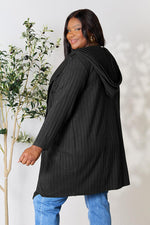 Hooded Sweater Cardigan with Pockets