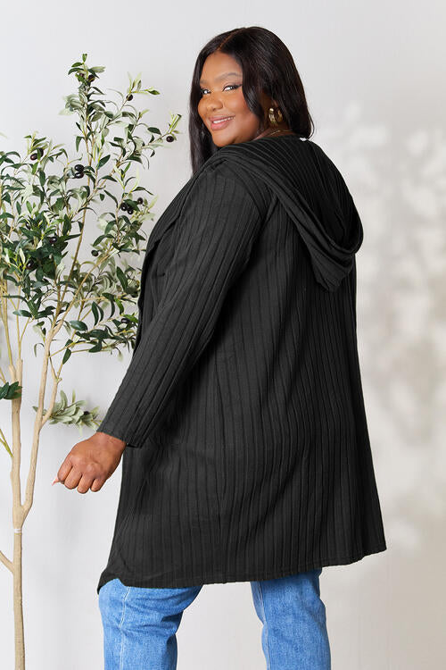 Hooded Sweater Cardigan with Pockets